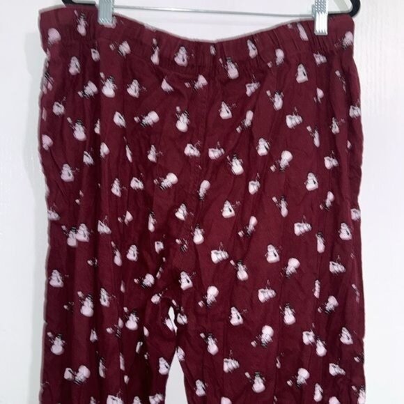 Old Navy Snowman Pattern Pajama Pants X-Large 100% Cotton Red Winter - Picture 8 of 8